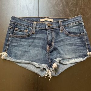 FLYING MONKEY Dark/Medium Wash cutoff jean shorts